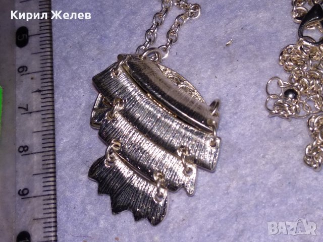 КРАСИВО ПОСРЕБРЕНО КРИСТАЛНО УКРАСЕНО ВИНТИДЖ АРТ БУХАЛЧЕ - КОЛИЕ ПЕНДАНТ 37363, снимка 8 - Колиета, медальони, синджири - 41682654