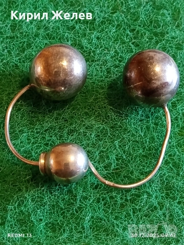 Стари ретро сребърни обеци тип Топче винтидж стил 38222, снимка 5 - Обеци - 52933736