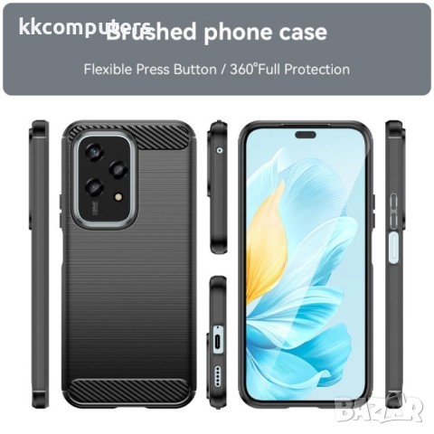 Honor 200 Lite 5G Удароустойчив Carbon Fiber Калъф и Протектор, снимка 8 - Калъфи, кейсове - 52610901