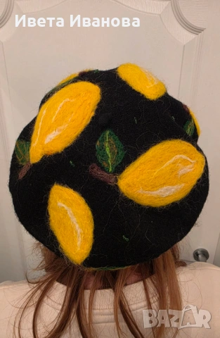 Ръчно изработени вълнени арт барети, снимка 3 - Шапки - 53176499