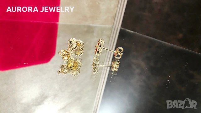 Van Cleef & Arpels VCA Gold Clear Sweet Alhambra Дамски Обеци, снимка 6 - Обеци - 53427840