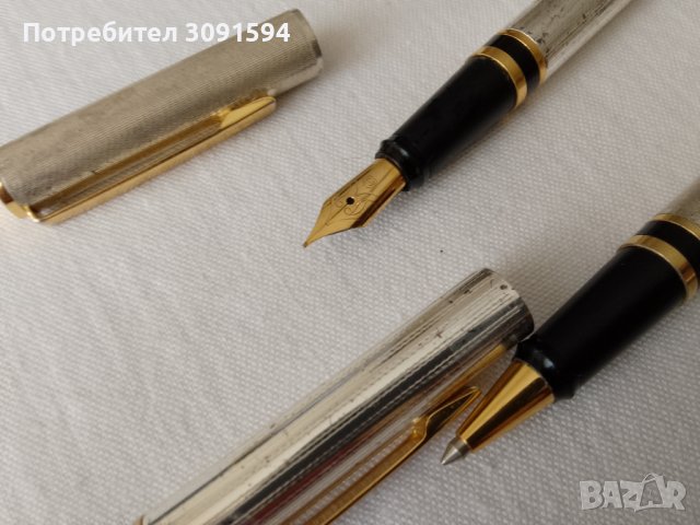 Комплект писалка и химикал със сребърно покритие, снимка 6 - Антикварни и старинни предмети - 42707322