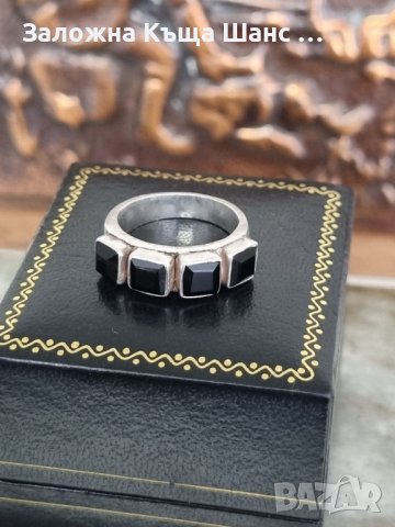 Сребърен пръстен с оникс 925 