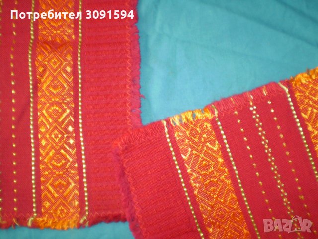 Традиционна червена  българска покривка с 6 салфетки  Българска шевица, снимка 6 - Покривки за маси - 35726574