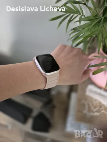 Сmart часовник APPLE WATCH 9 41MM Pink Sport Band-подарък нова каишка, снимка 7 - Смарт гривни - 48935125