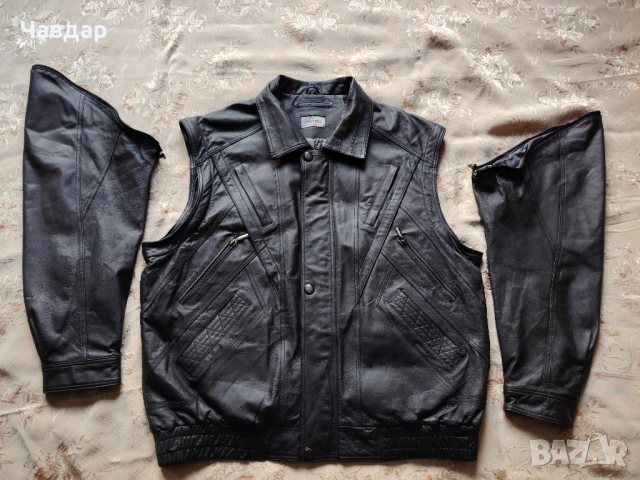 Мъжко кожено яке VIA CORTESA - размер XXL, снимка 5 - Якета - 53505623