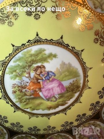 Circa 1930 “Любовна история” - изящно немско плато Код P1810, снимка 10 - Антикварни и старинни предмети - 53002040