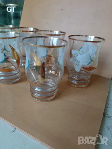 Чаши за безалкохолно от 50-те, фино стъкло, снимка 3 - Чаши - 48749909