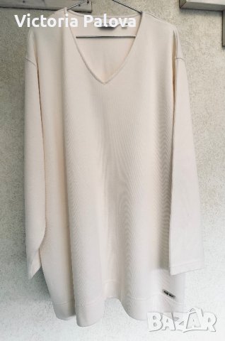 Голяма кремава блуза DONNA LISA BY BORGELT, снимка 4 - Блузи с дълъг ръкав и пуловери - 39341415