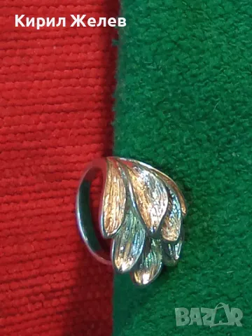 РАЗКОШЕН ФЛОРАЛЕН СРЕБЪРЕН ПРЪСТЕН СРЕБРО 925 с БЯЛА ПОЗЛАТА ХУДОЖЕСТВЕНА БИЖУТЕРСКА ИЗРАБОТКА 49297, снимка 14 - Пръстени - 49866081