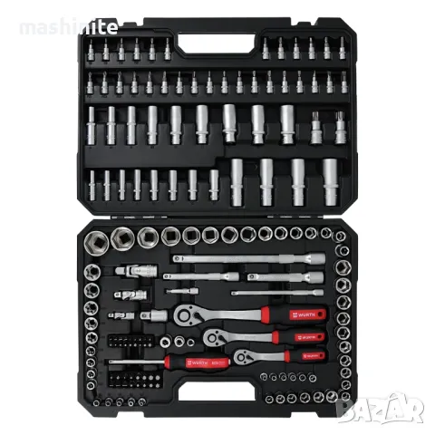 Промоция!Комплект гедоре 1/4''3/8''1/2'' 154 части Red Stripe WURTH, снимка 1