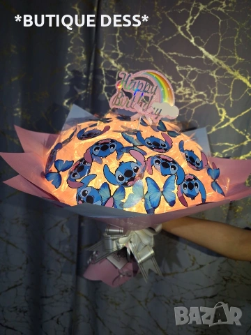 Ръчно изработен светещ букет "Стич"