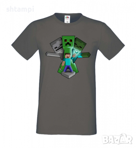 Мъжка тениска Steve Football , майнкрафт,Minecraft,Игра,Забавление,подарък,Изненада,Рожден Ден., снимка 6 - Тениски - 36497205