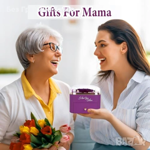 Нова Истинска вечна роза + колие сърце, кутия за бижута, лилава, подарък, снимка 5 - Подаръци за жени - 53694574