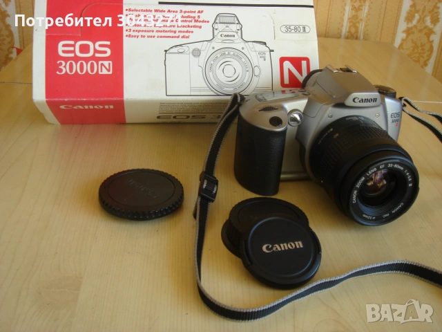 Филмов фотоапарат Canon EOS 3000N "в отлично състояние" с оригинална опаковка