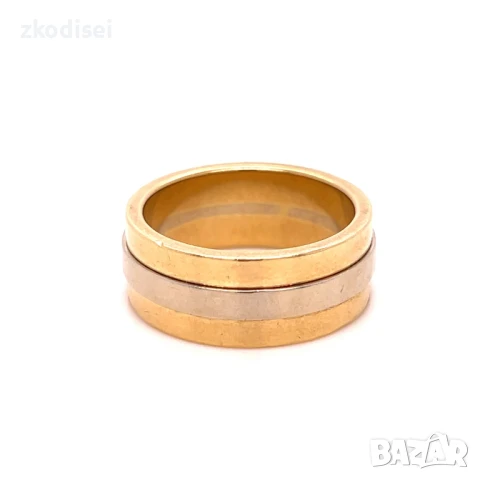 Златен пръстен брачна халка с брилянти 11,43гр. размер:54 14кр. проба:585 модел:32407-5, снимка 3 - Пръстени - 50725371