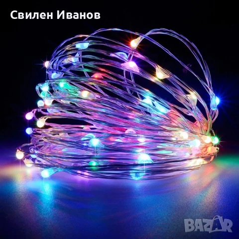 Мини LED /диодни/ лампички на батерии - 3 метра.Водоустойчиви - подходящи за външно и вътрешно ползв, снимка 4 - Лед осветление - 51390280