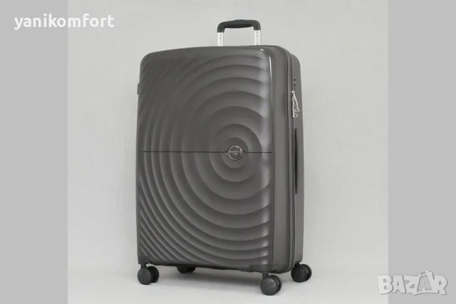 Куфар голям 28" от полипропилен с шифър и 360° колелца