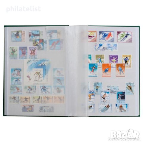 Leuchtturm - албум за марки Basic 16 бели листа / 32 страници формат А5 зелен, снимка 2 - Филателия - 42692046