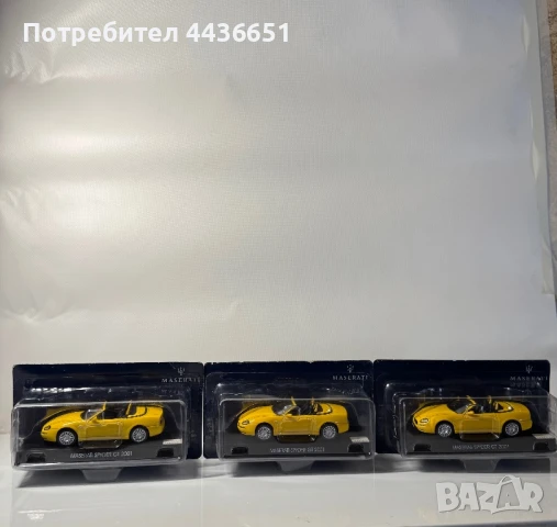Колекционерски колички Maserati Spyder GT 2001  -1:43 мащаб, снимка 1