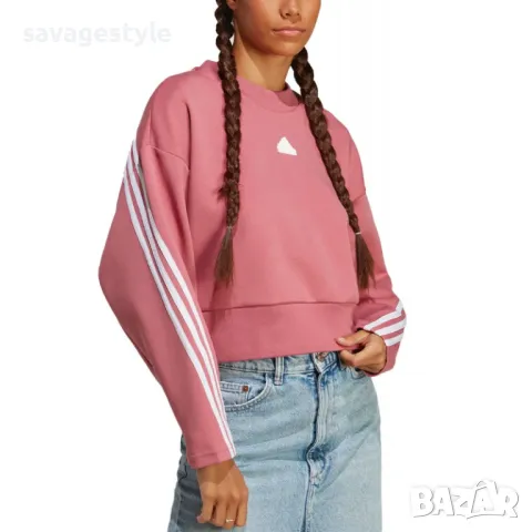 Дамска блуза ADIDAS Sportswear Future Icons 3-Stripes Sweatshirt Pink, снимка 1 - Блузи с дълъг ръкав и пуловери - 47556092