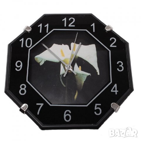 Стенен часовник с флорални мотиви, снимка 1 - Други - 39342566