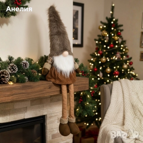 Коледна декоративна кукла с дълги крака , снимка 3 - Декорация за дома - 52064101