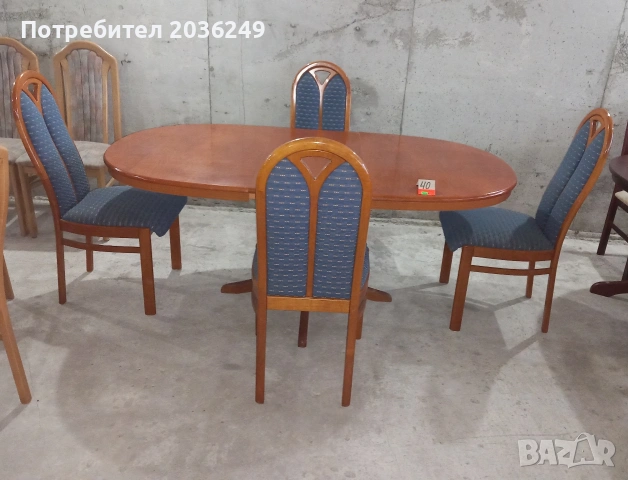 Комплект масивна разтегателна маса с 4 стола, снимка 2 - Маси - 53394687