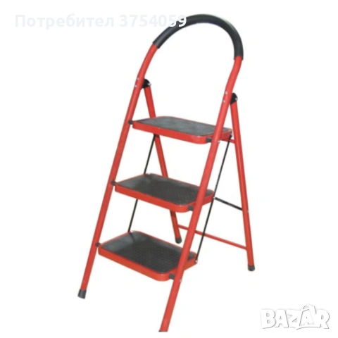 Лека сгъваема стълба – 3 Стъпала, до 150 кг, супер компактно прибиране, снимка 6 - Други стоки за дома - 53099281