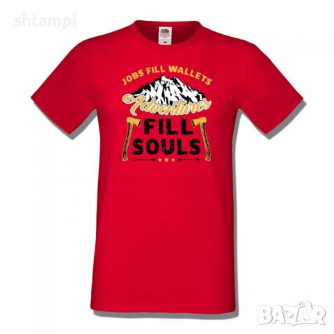 Мъжка тениска оправена картинка Jobs Fill Wallets,Къмпинг,Планина,Изненада,Подарък,Поход,Връх,Хижа,, снимка 3 - Тениски - 36367498