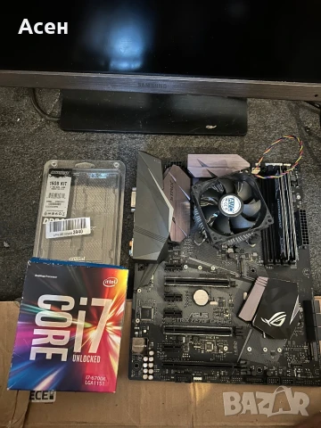 Дънна платка ASUS ROG STRIX Z270F GAMING 1151 и процесор I7600к и рам 16 gb