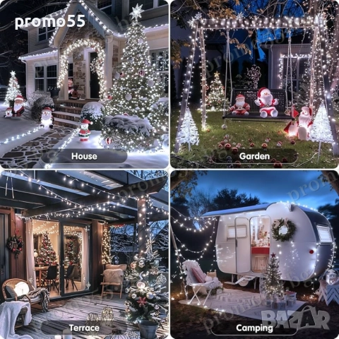 Коледна Светлинна Верига 50м с 250 Диода в Три Цвята Коледна Декорация, снимка 10 - Декорация за дома - 52324240