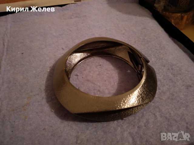 КРАСИВА СТИЛНА СРЕБРИСТА МЕСИНГОВА МОДНА АРТ ГРИВНА 38339, снимка 6 - Гривни - 41281171