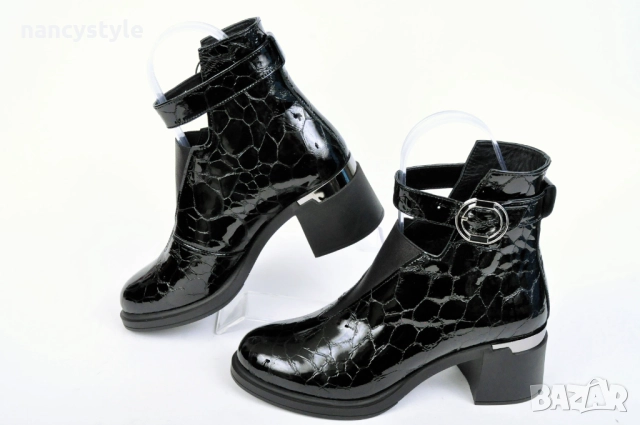 НОВО! Лачени елегантни дамски боти на ток