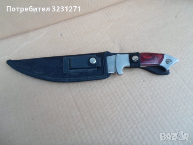 Голям ловджииски нож с калъф-красавец, снимка 1 - Ножове - 34836412