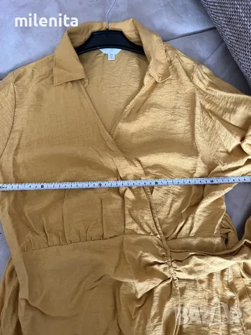 Красива рокля на HM в цвят горчица, снимка 6 - Рокли - 50411586