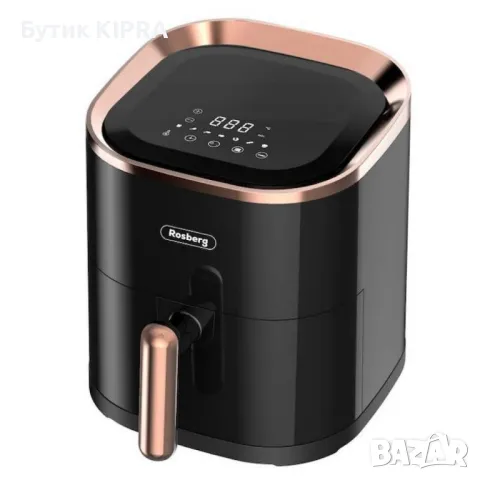 Фритюрник AirFryer, 1200W, 3.5л., горещ  въздух, LED дисплей, таймер, до  200°С, черен, снимка 1 - Фритюрници - 47344426