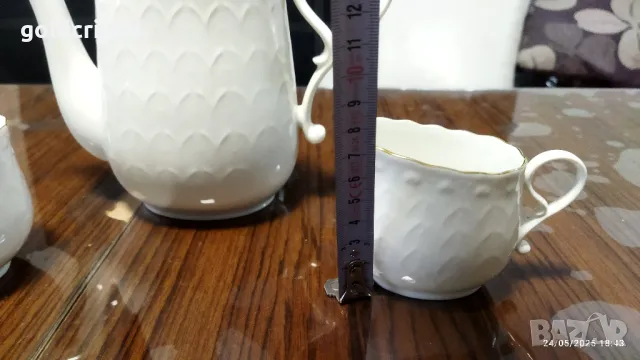 Стар български костен порцелан Бононя Ралица чайник заханица латиера , снимка 4 - Антикварни и старинни предмети - 50415624