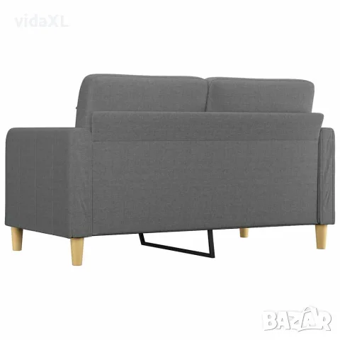 vidaXL 2-местен диван, тъмносив, 140 см, плат, снимка 5 - Дивани и мека мебел - 56147313