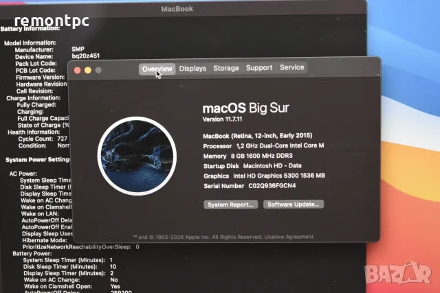 MacBook Retina A1534 8 GB RAM 512 GB SSD , снимка 4 - Лаптопи за работа - 56313710
