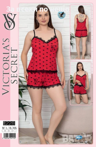 Victoria's Secret Дамска Лятна Пижама - Горнище Потник И Долнище Къси Панталонки - 5 Цвята Код SK537, снимка 3 - Пижами - 53050573