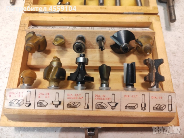 Оберфреза Спарки Sparky и Комплект фрезери за дърво с дървена кутия, снимка 6 - Други инструменти - 53055636