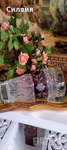 Кристална ваза , снимка 2 - Вази - 52632259
