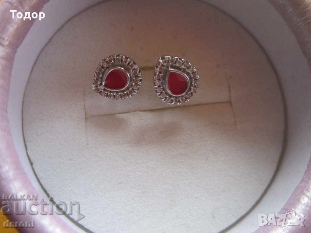 Уникални сребърни обеци обици емайл и камъни сребро 925, снимка 5 - Колекции - 34540890