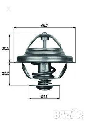 211980312 BEHR ТЕРМОСТАТ 80°C BMW Е30 Е12 Е36 Е28 Е34 Е24 Е23 Е32 / 1973 - 1999