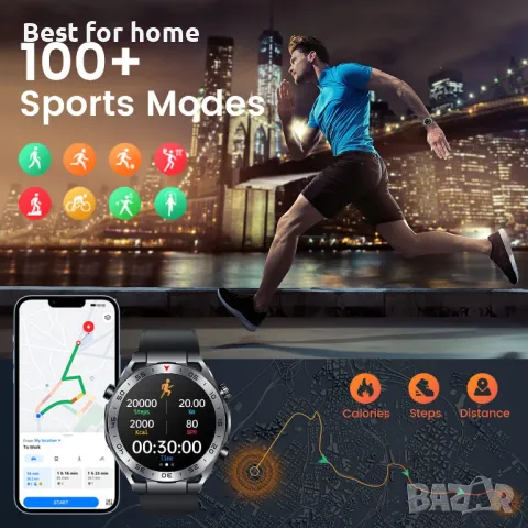 Луксозен мъжки смарт часовник NIIZZERO с метален корпус , снимка 5 - Смарт гривни - 48711064