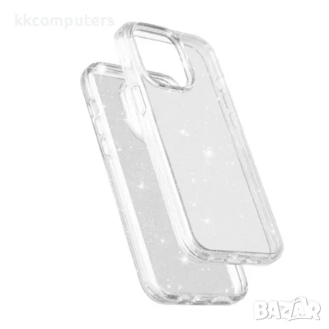 iPhone 16 Pro (6.3) Силиконов кейс Shine 2 mm брокатен и Протектор, снимка 4 - Калъфи, кейсове - 49843475