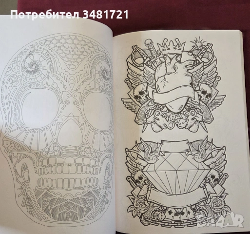 Сборник - модели за татуировки / Tattoo Designs. Creative Coloring for Grown-Ups, снимка 4 - Енциклопедии, справочници - 53748758
