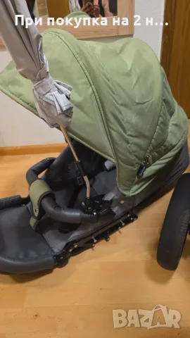 Комбинирана бебешка количка 2 в 1 Knorr-Baby Voletto (Сиво със Зелено) – Немско качество, снимка 2 - Детски колички - 55748719