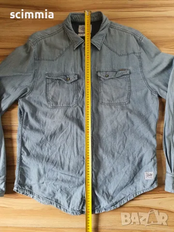 Pepe Jeans London HRTG Premium Denim дънкова риза XXL светлосиня 100% памук, снимка 8 - Ризи - 55985288